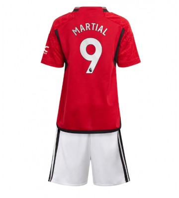 Manchester United Anthony Martial #9 Replika Babytøj Hjemmebanesæt Børn 2023-24 Kortærmet (+ Korte bukser)